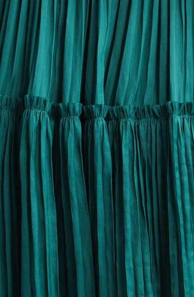 Shop Ulla Johnson Lu Long Sleeve Satin Dress In Jadeite