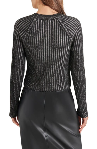 Shop Steve Madden Ami Two-tone Rib Sweater In Black