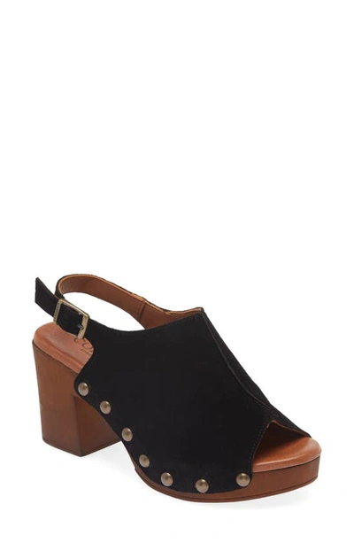 Shop Cordani Winnie Slingback Sandal In Camoscio Nero