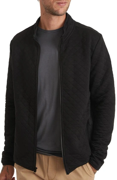 Shop Marine Layer Corbet Quilted Knit Jacket In Black Heather
