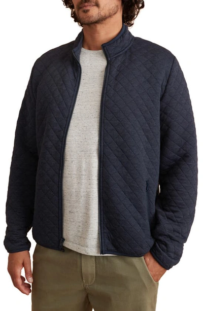 Shop Marine Layer Corbet Quilted Knit Jacket In Navy