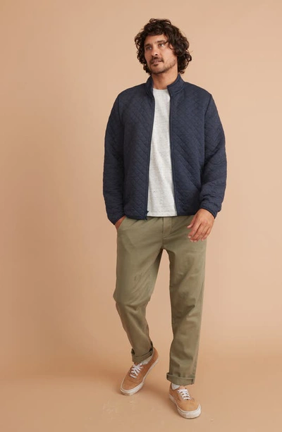 Shop Marine Layer Corbet Quilted Knit Jacket In Navy