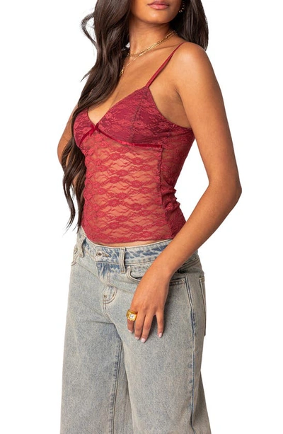 Edikted Eira Lace Camisole In Bordu
