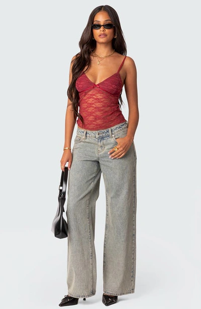 Edikted Eira Lace Camisole In Bordu