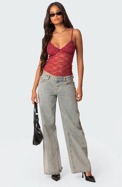 Edikted Eira Lace Camisole In Bordu