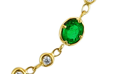 Bony Levy El Mar Station Emerald & Diamond Necklace In 18k Yellow Gold