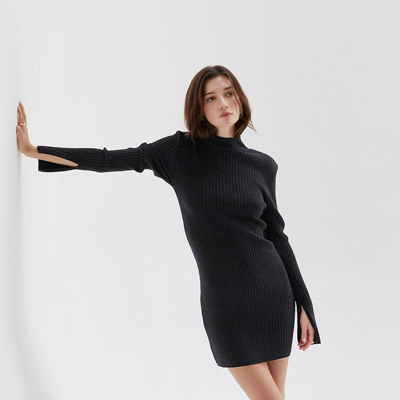 Shop Crescent Iliana Sweater Dress In Black