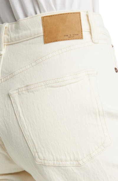 Shop Rag & Bone Raw Hem Denim Bermuda Shorts In Ecru