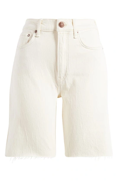 Shop Rag & Bone Raw Hem Denim Bermuda Shorts In Ecru