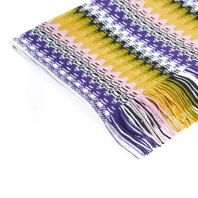 Shop Missoni Geometric Pattern Fringed Women's Scarf In Multicolor