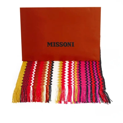 Shop Missoni Geometric Patterned Fringed Scarf In Vibrant Women's Hues In Multicolor