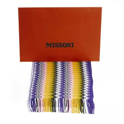 Shop Missoni Geometric Pattern Fringed Women's Scarf In Multicolor