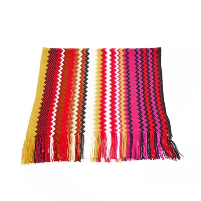 Shop Missoni Geometric Patterned Fringed Scarf In Vibrant Women's Hues In Multicolor