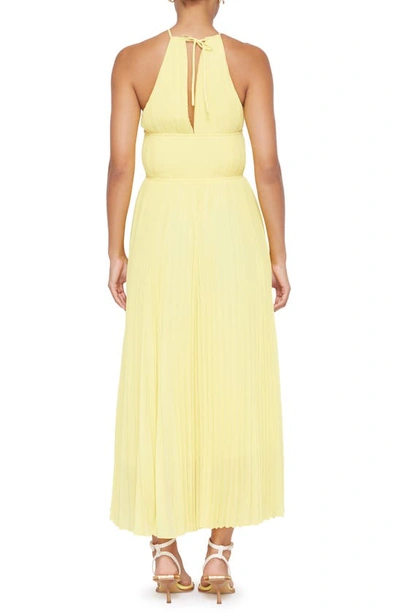 Simkhai Carli Halter Neck Plissé Dress In Limoncello