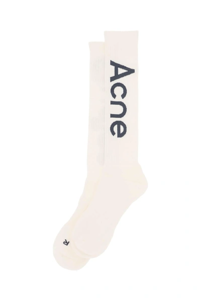 Shop Acne Studios Long Sport Socks With Logo