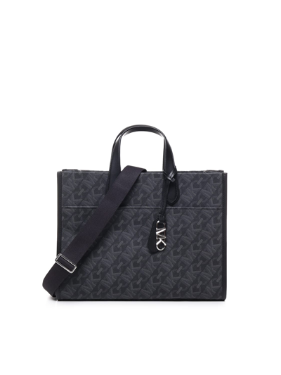 Shop Michael Michael Kors Large Gigi Tote Bag With Empire Logo Print In Black