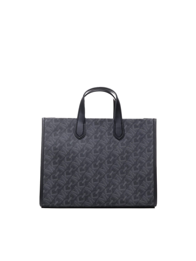 Shop Michael Michael Kors Large Gigi Tote Bag With Empire Logo Print In Black