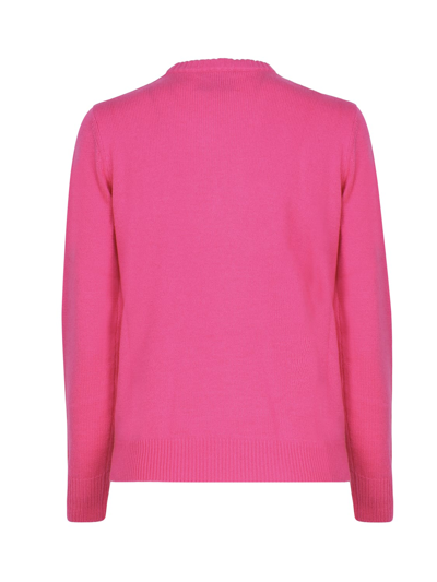 Shop Mc2 Saint Barth Crew-neck Sweater With Intarsia In Pink