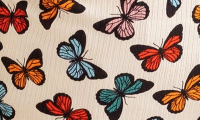 Shop Posh Peanut Kids' Laris Butterfly Print Fitted Two-piece Pajamas In Open Beige