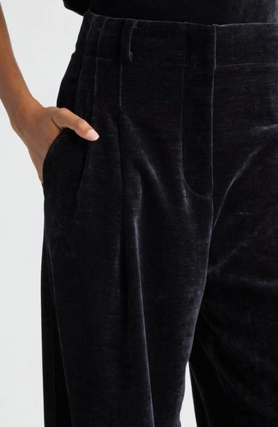 Shop Proenza Schouler Aria Velvet Wide Leg Pants In Black