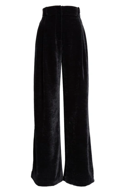 Shop Proenza Schouler Aria Velvet Wide Leg Pants In Black