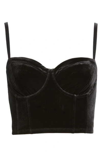 Shop Open Edit Velvet Bustier Camisole In Black