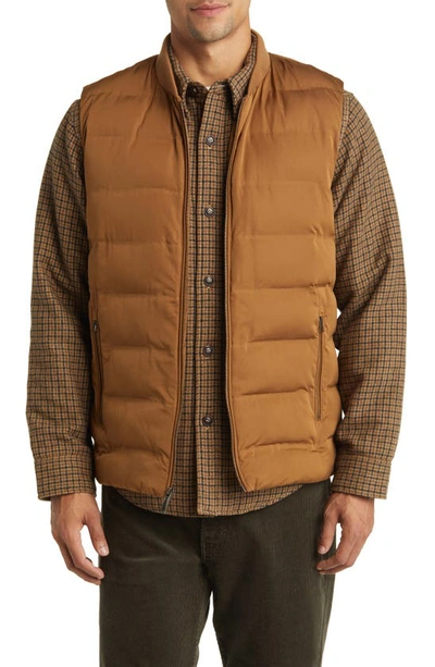 Shop Johnston & Murphy Channel Quilt Vest In Camel