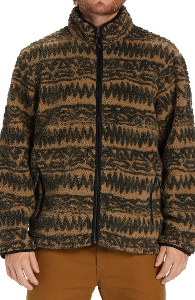 Shop Billabong Boundary Switchback Zip Fleece Jacket In Gravel