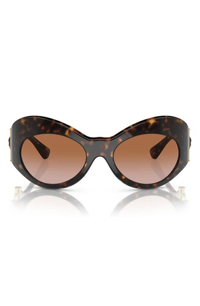 Shop Versace 58mm Irregular Sunglasses In Havana