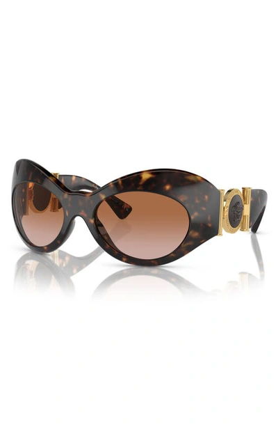 Shop Versace 58mm Irregular Sunglasses In Havana