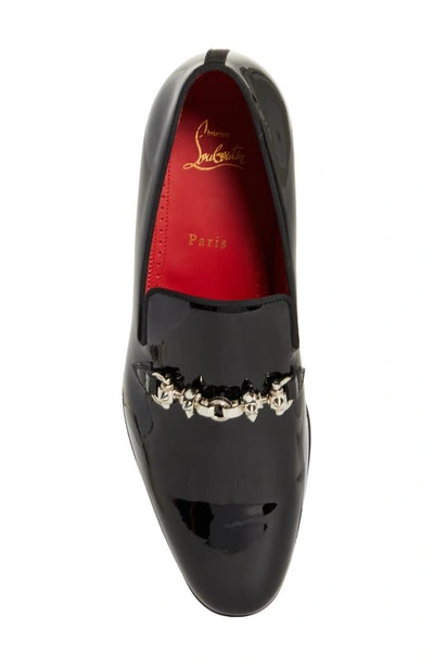 Shop Christian Louboutin Equiswing Patent Bit Loafer In J323 Black/ Lin Loubi