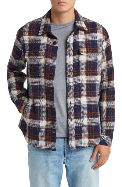 Shop Rails Berkshire Plaid Flannel Shirt Jacket In Navy Umber Cream