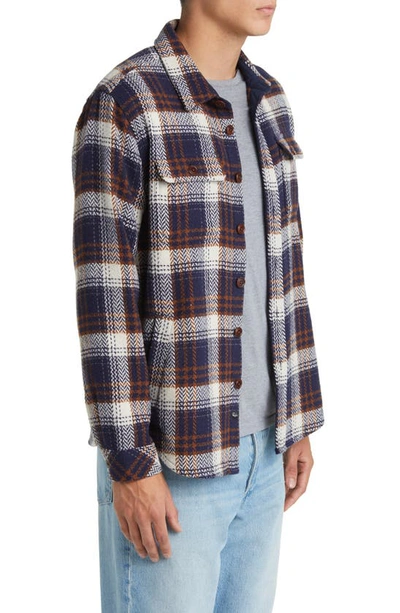 Shop Rails Berkshire Plaid Flannel Shirt Jacket In Navy Umber Cream