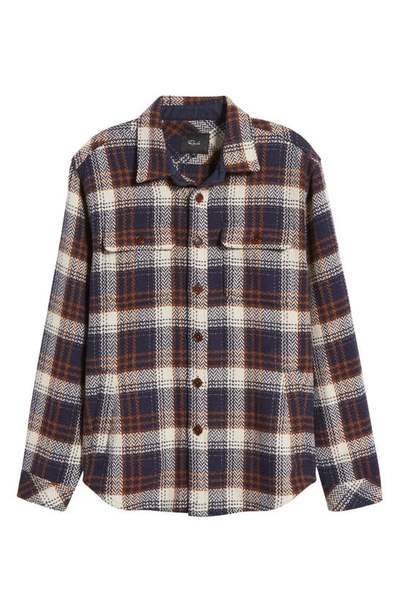 Shop Rails Berkshire Plaid Flannel Shirt Jacket In Navy Umber Cream