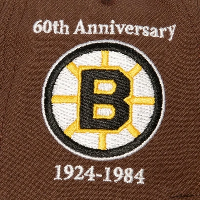 Shop Mitchell & Ness Brown/gold Boston Bruins 100th Anniversary Collection 60th Anniversary Snapback Hat
