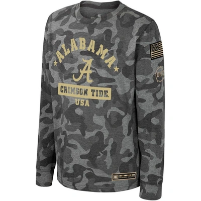 Shop Colosseum Youth  Camo Alabama Crimson Tide Oht Military Appreciation Dark Star Long Sleeve T-shirt