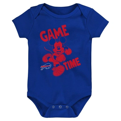 Shop Outerstuff Newborn & Infant Royal/red/gray Buffalo Bills Three-piece Disney Game Time Bodysuit Set