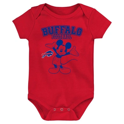 Shop Outerstuff Newborn & Infant Royal/red/gray Buffalo Bills Three-piece Disney Game Time Bodysuit Set