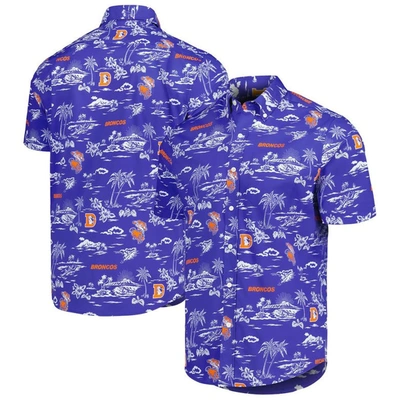Shop Reyn Spooner Royal Denver Broncos Throwback Kekai Print Button-up Shirt