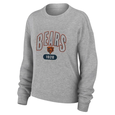 Wear By Erin Andrews Heather Gray Chicago Bears Plus Size Knitted Tri-blend Long Sleeve T-shirt & P In Heather Gray