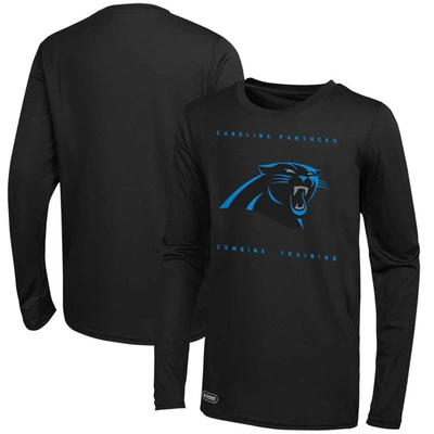 Shop Outerstuff Black Carolina Panthers Side Drill Long Sleeve T-shirt