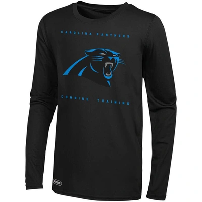 Shop Outerstuff Black Carolina Panthers Side Drill Long Sleeve T-shirt