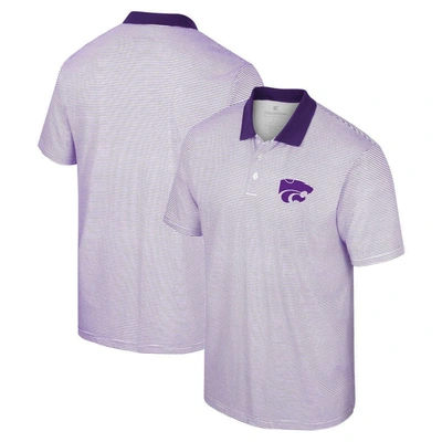 Shop Colosseum White/purple Kansas State Wildcats Print Stripe Polo