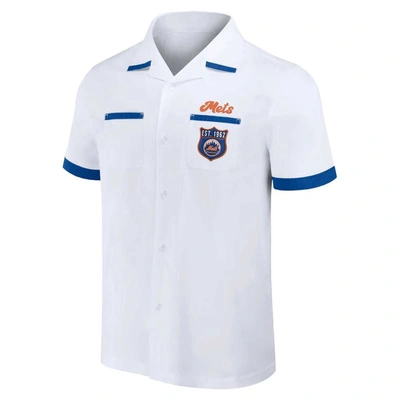 Shop Darius Rucker Collection By Fanatics White New York Mets Bowling Button-up Shirt