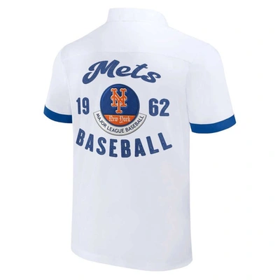 Shop Darius Rucker Collection By Fanatics White New York Mets Bowling Button-up Shirt