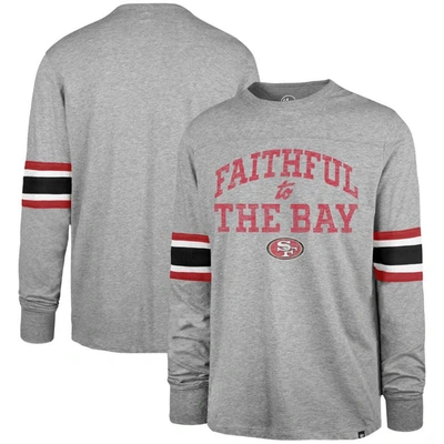 Shop 47 ' Gray San Francisco 49ers Faithful To The Bay Cover Two Brex Long Sleeve T-shirt