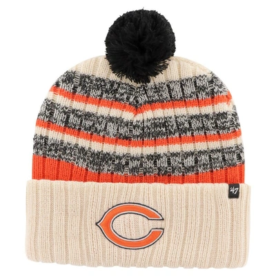 Shop 47 '  Natural Chicago Bears  Tavern Cuffed Knit Hat With Pom In Cream