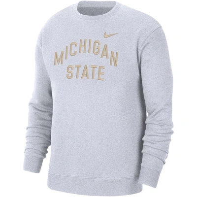Shop Nike White Michigan State Spartans Campus Pullover Sweatshirt