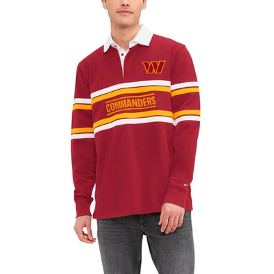Shop Tommy Hilfiger Burgundy Washington Commanders Cory Varsity Rugby Long Sleeve T-shirt