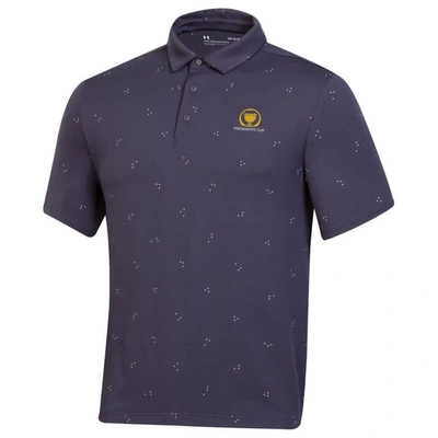 Shop Under Armour Navy Presidents Cup  Scatter Print 3.0 Heather Polo